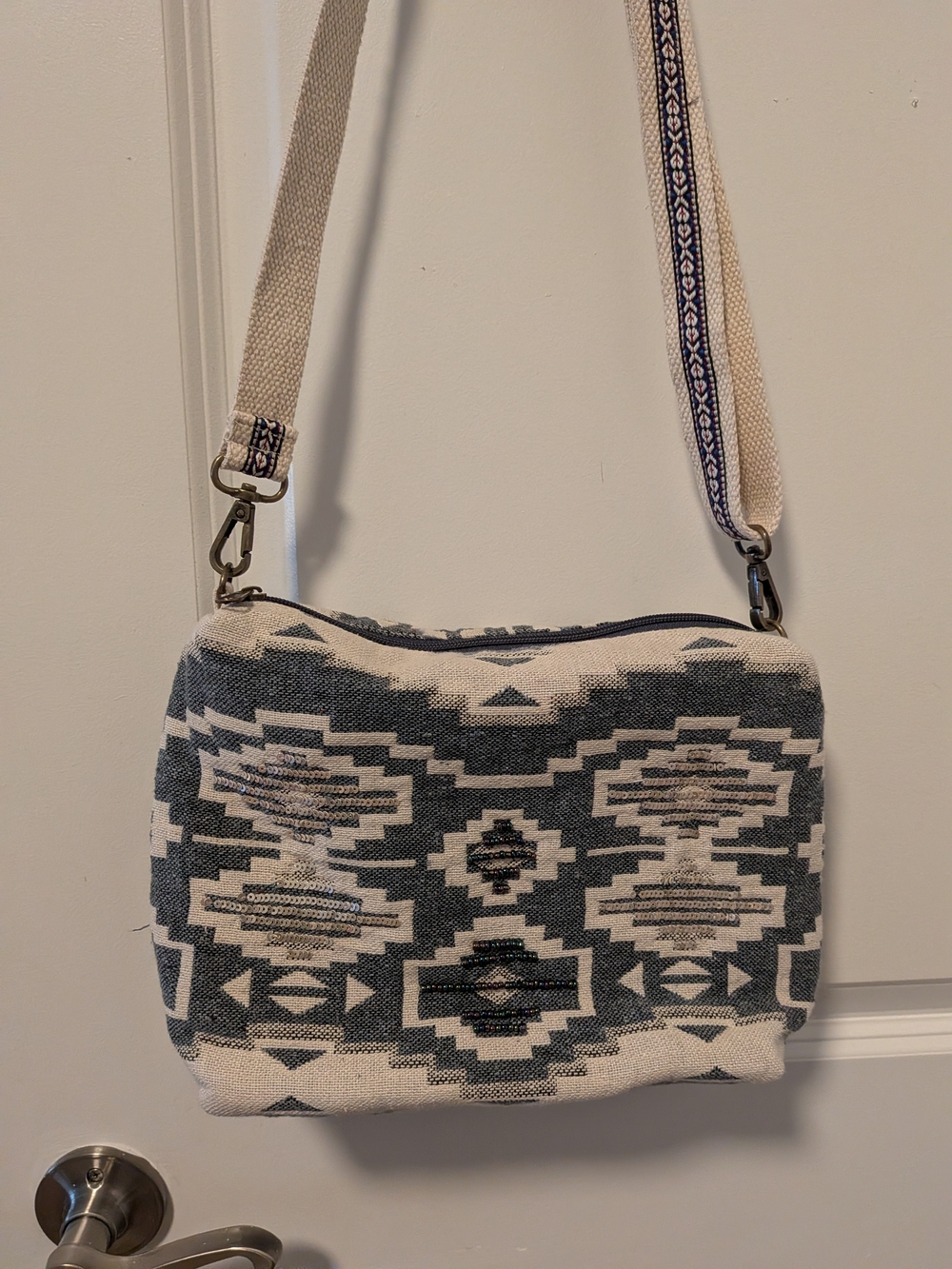 Scully Grey/White Indian Style Bag
